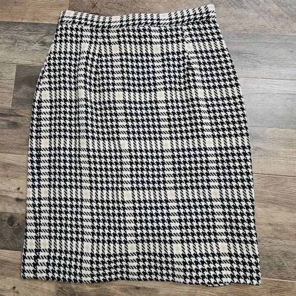 Xerxes Suit 10 Houndstooth Double Breasted Blazer Pencil Skirt Wool Corpcore - Picture 5 of 13